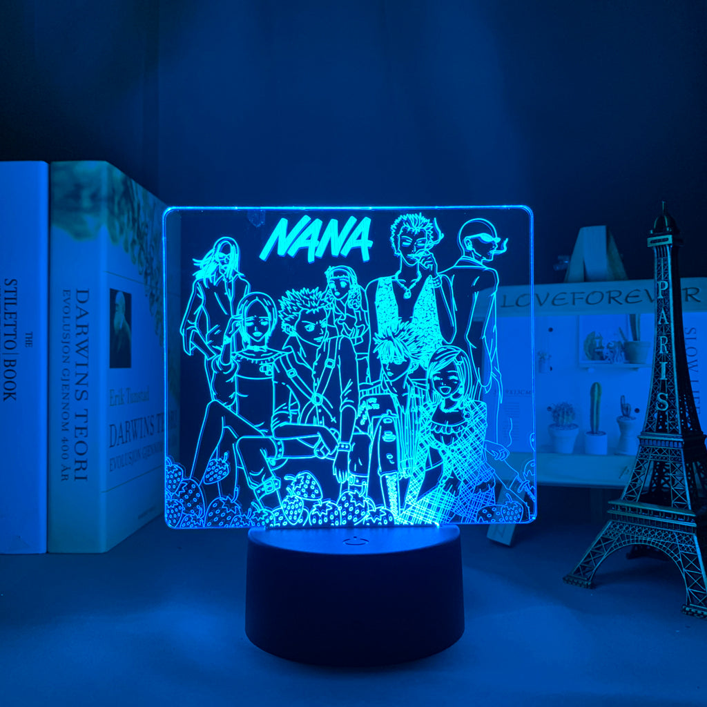 Manga Nana Group 3D LED Lamp Anime Figure Bedroom Desk Decoration Small Night Light for Children's Festival Birthday Gifts Neon Lights With Remote