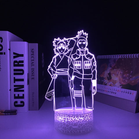 Anime Figure Temari Shikamaru 3D LED Night Light Home Bedroom Table Decoration Night Light for Children's Festival Birthday Gifts 7 Color Changes With Remote Neon Lamp