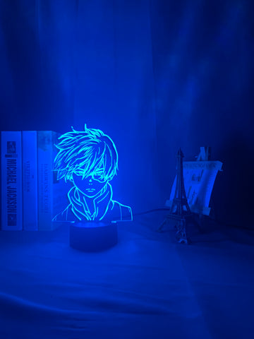 Anime My Hero Academia Shoto Todoroki Face Design Led Night Light Lamp for Kids Child Boys Bedroom Decor Acrylic Table Lamp Gift