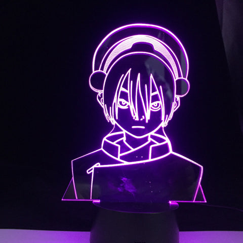 Toph Beifong Avatar the Last Airbender 3D Led 16 Colors Light Japanese Anime Remote Control Base Table Lamp Dropshipping