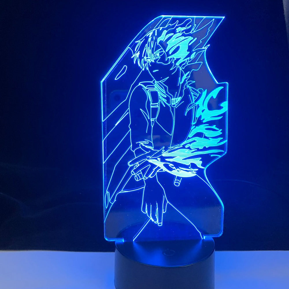 Anime My Hero Academia Shoto Todoroki for Bedroom Acrylic 3D Lamp Decor Nightlight Kids Fans Birthday Gift Manga Led Night Light