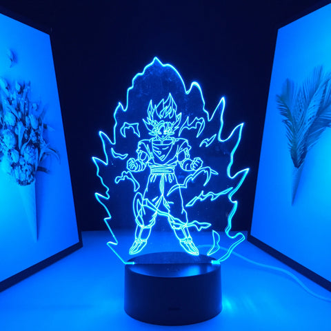 Martial Artist 3D LED Anime Figure Night Light Home Bedroom Table Decoration Night Light for Children's Festival Birthday Gifts 7 Color Changes With Remote Neon Lamp