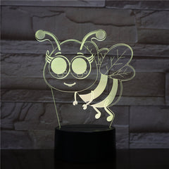 Bee 7/16 Colors Chang 3D LED Night Light Sleep Bedroom Decor Lamp Love Valentines Gift 3D-2043 Dropshipping