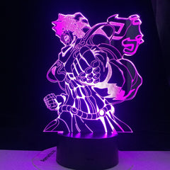 Jojo's Bizarre Adventure Star Platinum for Children Study 3D Led 16 Colors Light Japanese Anime Remote Control Base Table Lamp