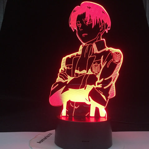 Attack on Titan Acrylic Table Lamp Anime for Home Room Decor Light Cool Kid Child Gift Captain Levi Ackerman Figure Night Light
