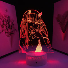 Zero Two Figure Anime 3D Nightlight Child Bedroom Decor Light Manga Kids Gift Night Light Girls Manga Table Lamp