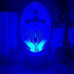 Crucifixion of Jesus Led Night Light for Church Decoration Lights Cool Gift for Christians Usb Battery Powered Room Table Lamp