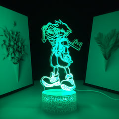 Kingdom Hearts Game Figure Sora Keyblade Home Room Decoration 3D Lamp Childrens Gifes Multiple Color Change Control