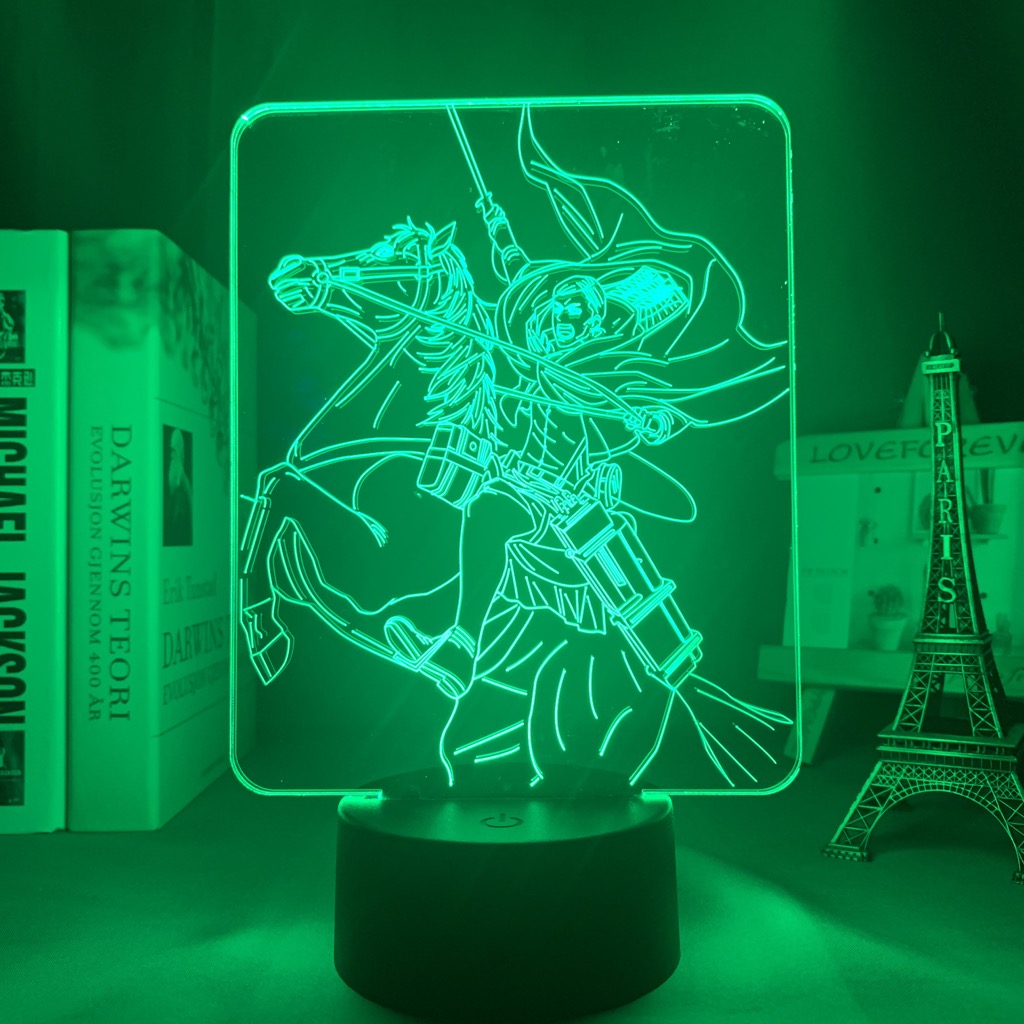 Anime Attack on Titan 3d Lamp Erwin Smith Light for Bedroom Decoration Kids Gift Attack on Titan LED Night Light Erwin Smith