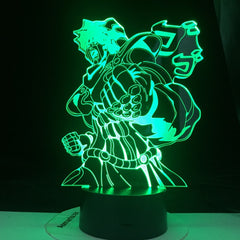 Jojo's Bizarre Adventure Star Platinum for Children Study 3D Led 16 Colors Light Japanese Anime Remote Control Base Table Lamp