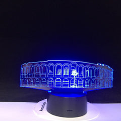 Roma Colosseum Building 3D Night Lamp Art Bridge Colorful 3D Lamp Crystal Acrylic 3D Lighting Household Accessories