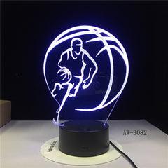 3D Basketball Sport Home Decoration LED illusion Touch 7 Color Change Lamp Bedroom Night Light Best Child Boys Man Gift AW-3082