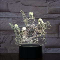 Game Team Figure 3D LED Table Lamp Night Light 7 Colors Changing Bedroom Sleep Lighting Home Decor Gifts Drop shipping