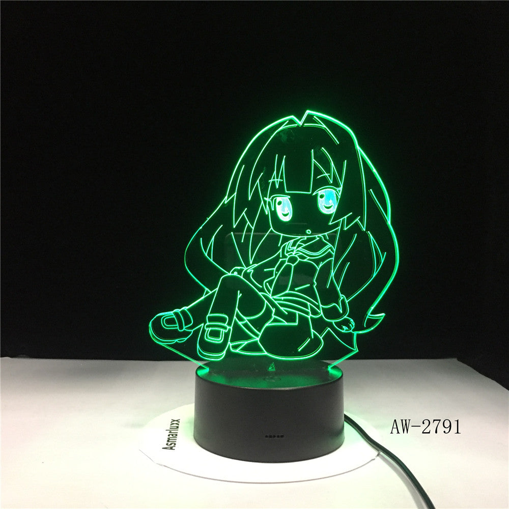 Japan Cartoon Figure Girl 3D Lamp LED USB Table Multicolor Night Light Kawaii Anime Lava RGB Lighting Luminaria Gift AW-2791