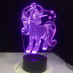 Unicorn 3D LED Night Light Desk Lamp Romantic Gift 7 Colors Change Room Decor Holiday Girlfriend Kids Toy Dropshipping