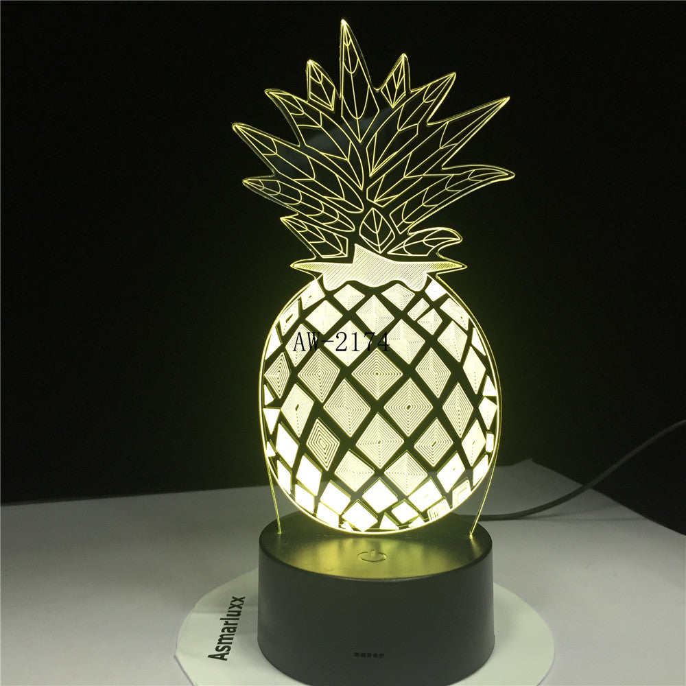 3D Pineapple Ananas LED Night Light 7 Color Change Home Room Decor Child Kids Baby Sleeping Desk Lamp Festival Gifts AW-2368