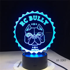 3D Pug French Bulldog LED Night Light Pet Puppy Dog Lighting Home Decor Color Changing Table Lamp Dropshipping AW-3263