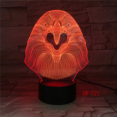 USB LED 3D Visual Owl Modelling Night Light Bedside Sleep Table Lamp Kids Gifts Mood Lampara Animal Light Fixture AW-721