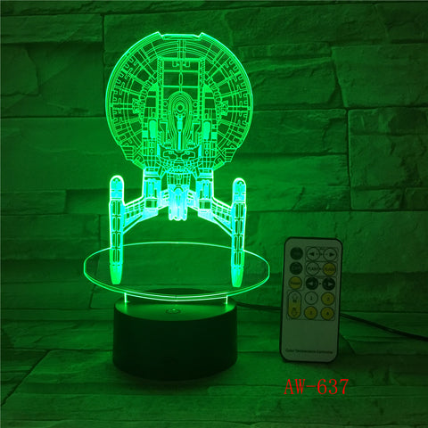 7 Colorful Changeable Mood LED Lamp 3D Led Spaceship Earth Space Desk Lighting Bedroom Bedside Decor Night Light AW-637