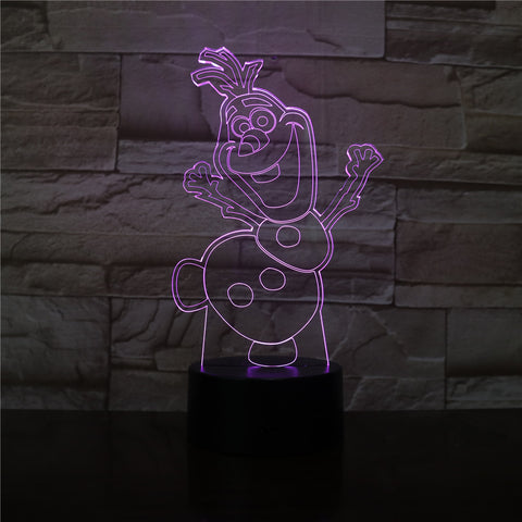 3D Night Light Snowman Olaf Nightlight for Kids Bedroom Decor Battery Operated Atmosphere Pretty Baby Led Night Lamp