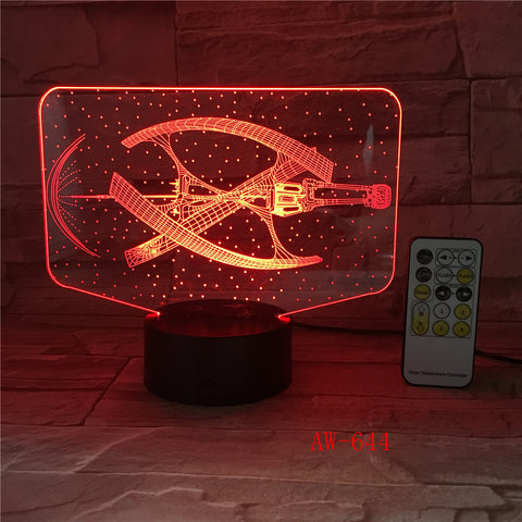 7 Colorful Changeable Mood LED Lamp 3D Led Spaceship Earth Space Desk Lighting Bedroom Bedside Decor Night Light Gifts AW-644