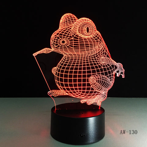 Animal Frog Seeds 3D Cartoon USB Lamp Bulbasaur LED Night Light Visual Illusion Table Holiday Kid Toy Drop Shipping AW-130