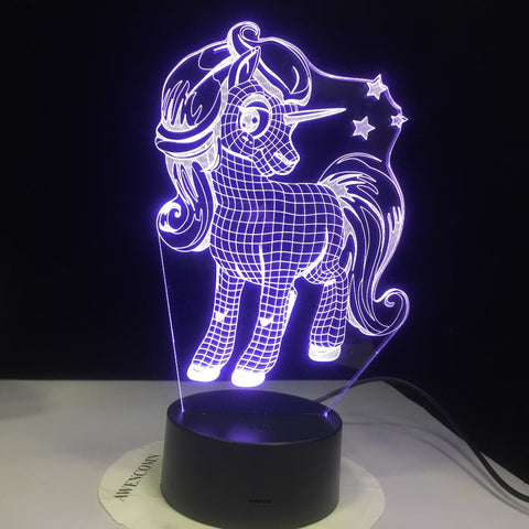 Unicorn 3D LED Night Light Desk Lamp Romantic Gift 7 Colors Change Room Decor Holiday Girlfriend Kids Toy Dropshipping