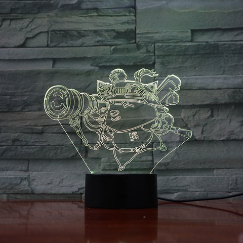 League of Legends LoL Heros 3D LED Night Light Touch Sensor 7 Colors Changing Child Kid Baby Kit Nightlight Bedroom Table Lamp