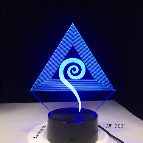 Abstract Wind Symbol 7 Colors 3D Lamp LED NightLight light Acrylic lamp Atmosphere Novelty indoor Lighting DropShipping AW-3031