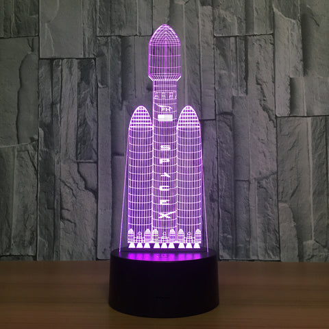 Space Shuttle 7 Colors X Lamp 3d Visual Led Night Lights For Kids Touch Usb Table Lampara Lampe Sleeping Nightlight Dropshipping