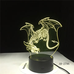 Cut Flying Dragon 3D Night Light 7 Colors Change LED Table Xmas Gift Ancient Dragon Art Home Decor Lamp Dropshipping AW-2796