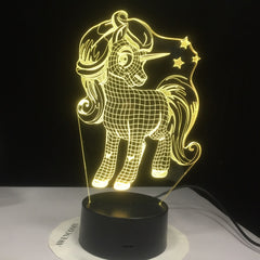 Unicorn 3D LED Night Light Desk Lamp Romantic Gift 7 Colors Change Room Decor Holiday Girlfriend Kids Toy Dropshipping