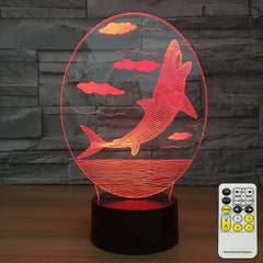 3D LED Night Lights Whale 7 Colors Change Touch Switch Hologram Atmosphere Novelty Lamp for Home Decoration Visual Illusion Gift