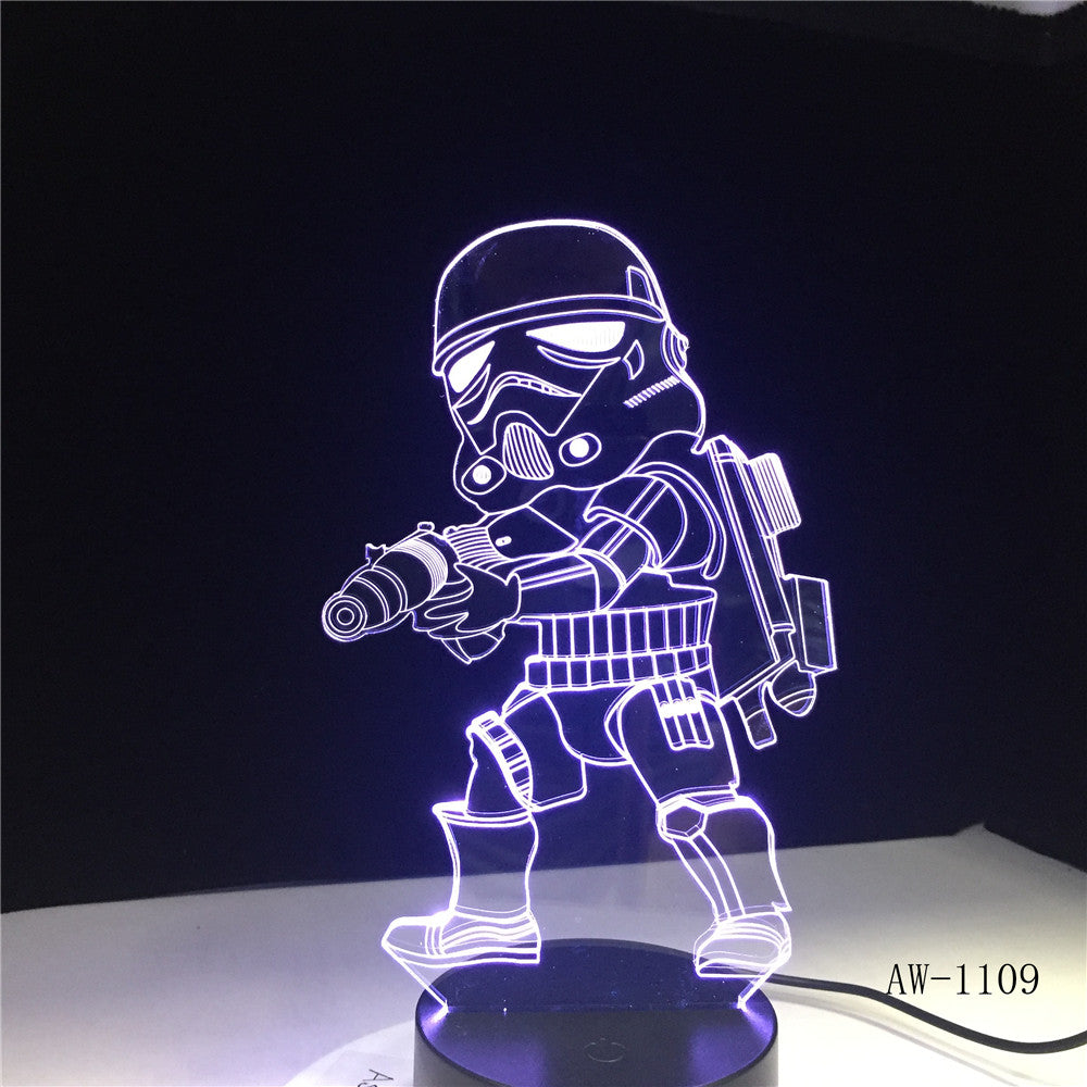 Cartoon Darth Vader 3D Illusion Table Light Mood Lamp Touch Remote Control 7 Colors Home Light Party Decor Kids Gift AW-1109