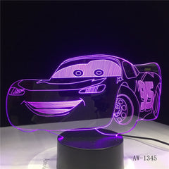 Lightning McQueen Route 66 Your Racing Car 3D 7 Color Lamp Visual Led Night Lights For Kids Touch Usb Table Lampara AW-1345