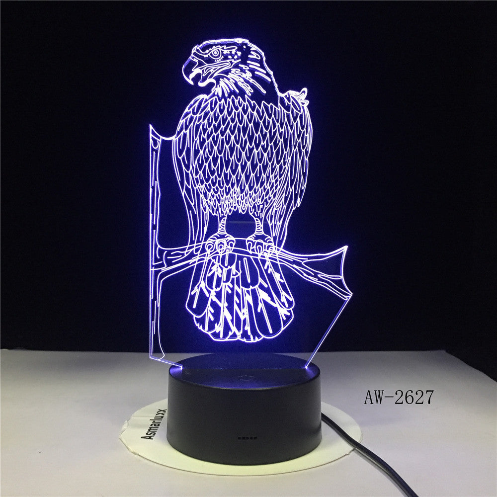 Polish Coat of Arms Polska 3D Optical illusion USB Light Home Decor Polish Eagle Falcon LED Novelty Desk Night Lamp AW-2627