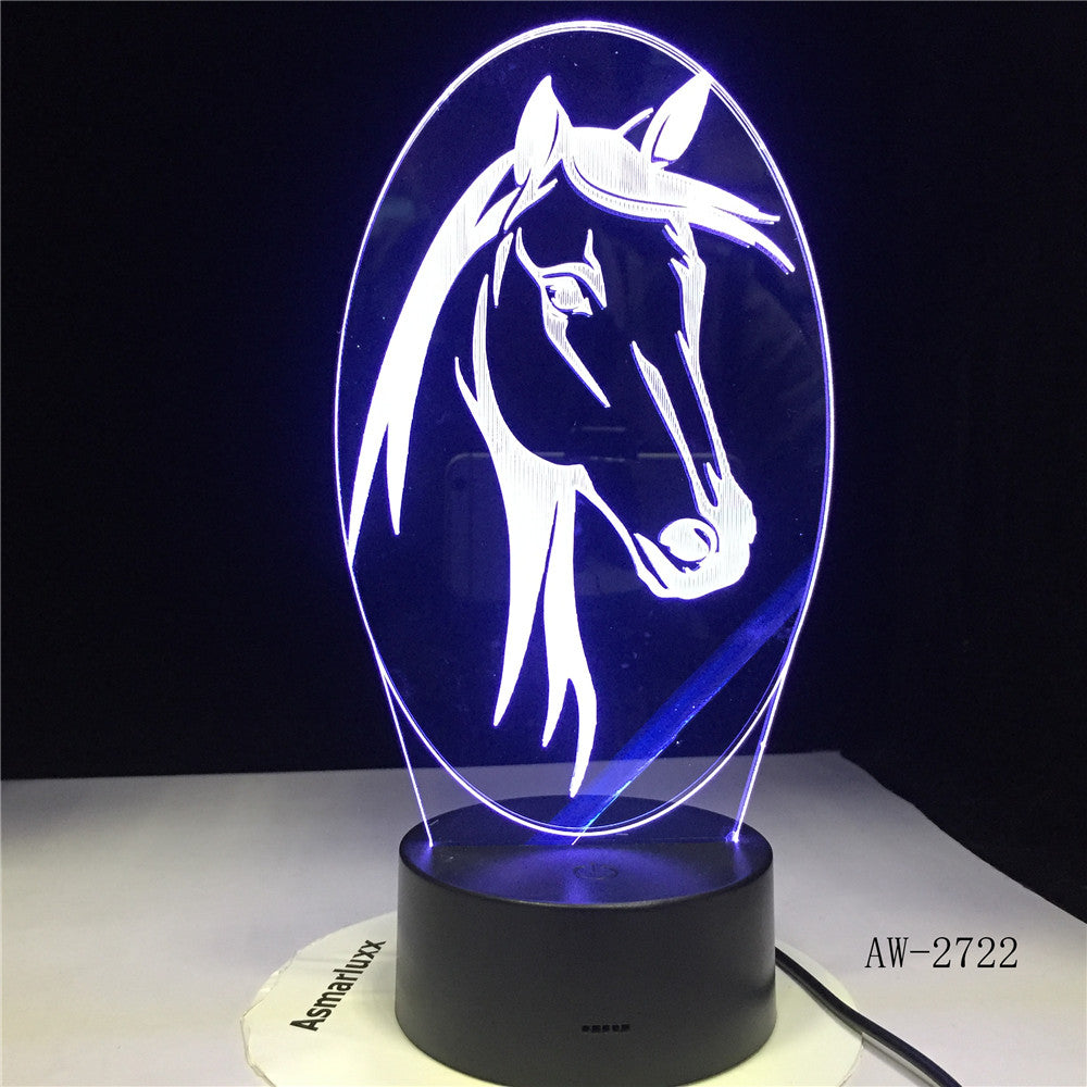7 Colors Changing Animal LED Night light Horse 3D Desk Table Lamp USB Luces Navidad Lampara Baby Kid Sleeping Nightlight AW-2722