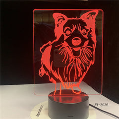 Bedside 7 Colors Changing Shepherd Modelling Desk Lamp Led 3D Dog Night Light Lampara Decor Usb Baby Sleep Lighting Gift aw-3036
