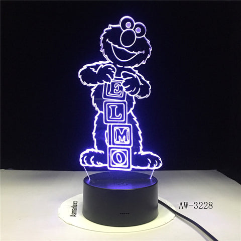 Sesame Street Elmo BIG BIRD GROUCH Table Lamp Color Change Lampen Child NightLight USB Flexible lampe Luminaria Lamparas AW-3228