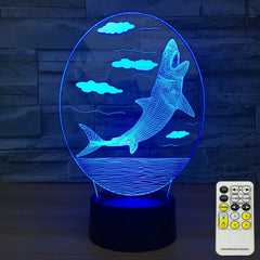 3D LED Night Lights Whale 7 Colors Change Touch Switch Hologram Atmosphere Novelty Lamp for Home Decoration Visual Illusion Gift