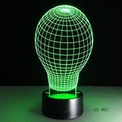 Artistic Abstraction Bulb 3D USB Night Light Colorful LED Desk Table Light Lamp for Home Bedroom Wedding Decoration GX-001