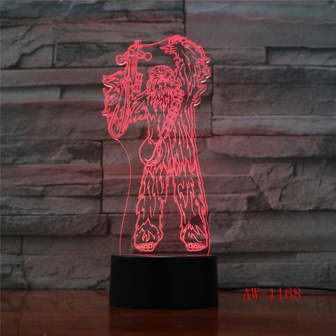 Star Warss Chewbaccass Night Light Led Touch Sensor Light Bedroom Decoration Child Nightlight Chewie Table 3d Night Lamp AW-1168