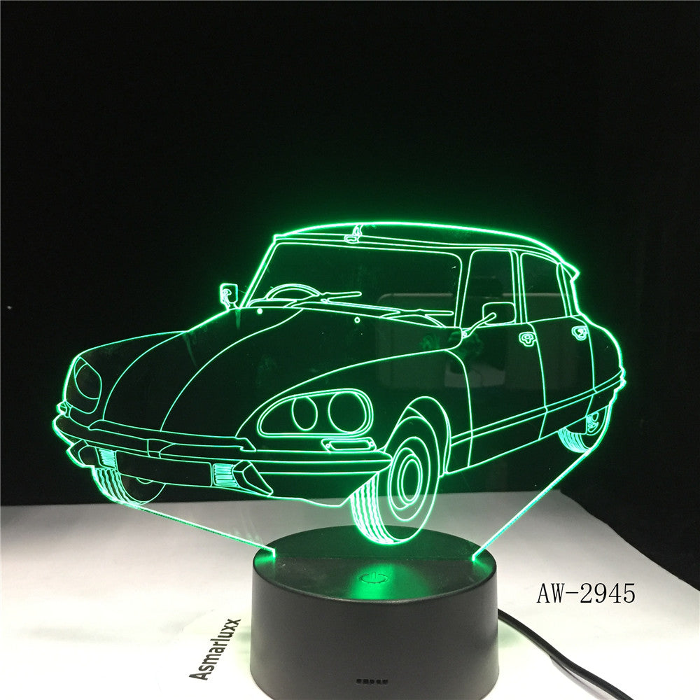 Acrylic Sports Car Design 3d Gift Lamp Led Colorful Touch Remote Control Usb 3d Night Light 7 Colors Change Kids Lamp AW-2945