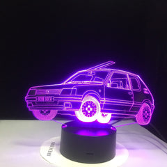 vkx nsk Touch USB Indoor Lighting Car Shape Small Night Light Novelty led 3D Visual Night Light 7 Colors Changeable Desk Lamp