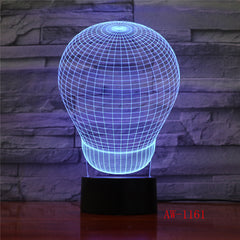 3D 7 Colors Abstract Ball Stereo Vision Acrylic USB Night light Kid's Room Bedside Desk Touch LED Lamp Dropshipping AW-1161