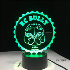3D Pug French Bulldog LED Night Light Pet Puppy Dog Lighting Home Decor Color Changing Table Lamp Dropshipping AW-3263