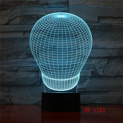 3D 7 Colors Abstract Ball Stereo Vision Acrylic USB Night light Kid's Room Bedside Desk Touch LED Lamp Dropshipping AW-1161