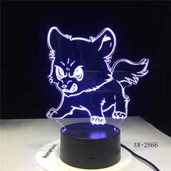 Angry Dog Family Usb Night Lights Home Decor Bedside Kids Gifts Desk Lamp 3D Led Luminous Novelty 7 Colors Changing AW-2866