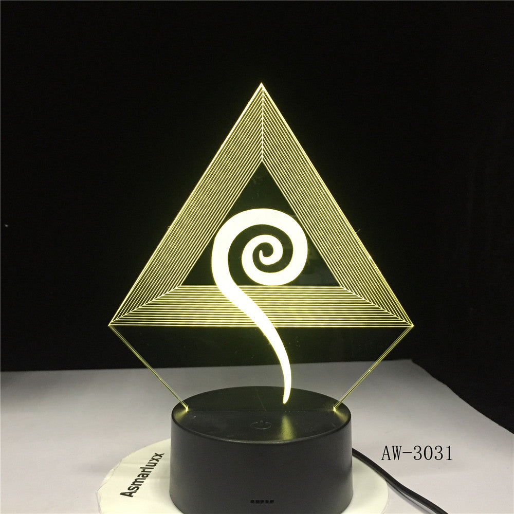 Abstract Wind Symbol 7 Colors 3D Lamp LED NightLight light Acrylic lamp Atmosphere Novelty indoor Lighting DropShipping AW-3031