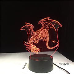 Cut Flying Dragon 3D Night Light 7 Colors Change LED Table Xmas Gift Ancient Dragon Art Home Decor Lamp Dropshipping AW-2796